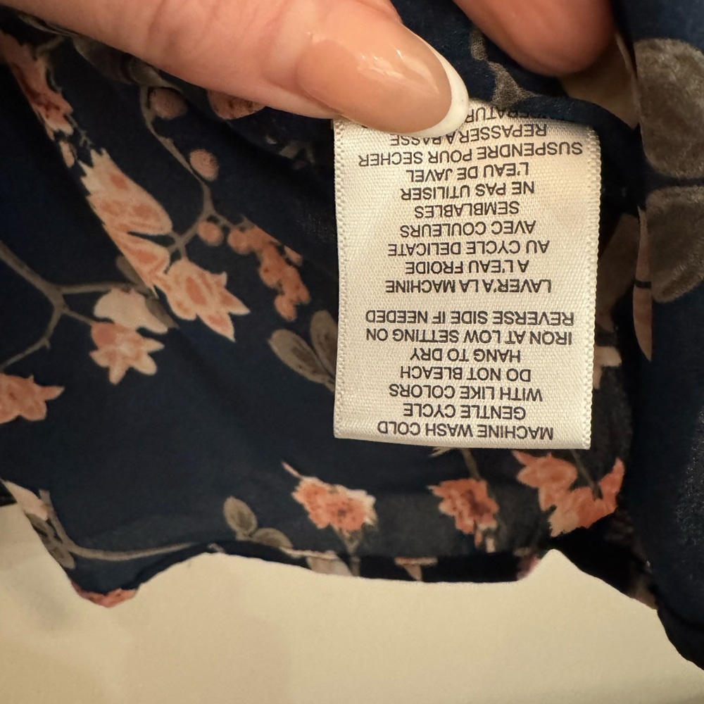 Stella Tweed Navy Floral Zip Front Tunic Top small - Picture 7 of 7